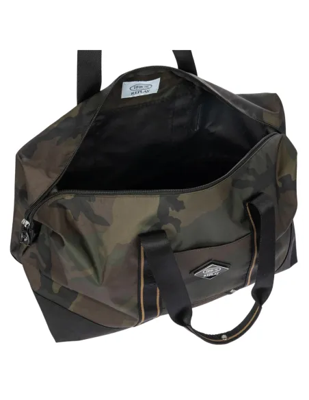 Bric's Replay Medium 2in1 Duffel Bag in Recycled Fabric, green-camou
