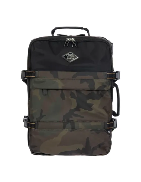 Bric's Replay Underseat Backpack in recycled fabric, green-camou