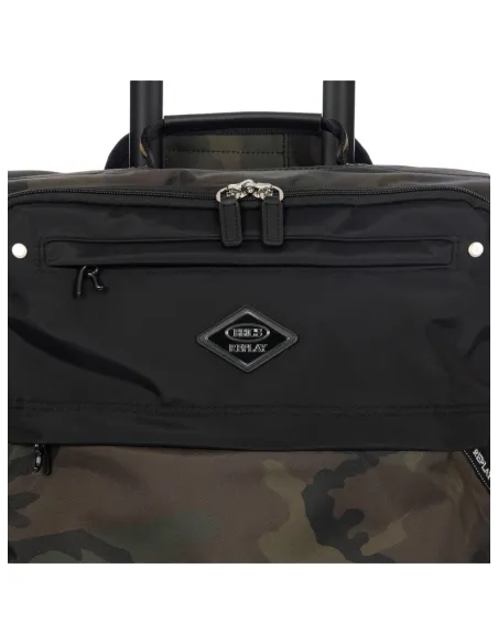 Bric's Replay cabin size trolley in recycled lightweight and durable fabric, green-camou