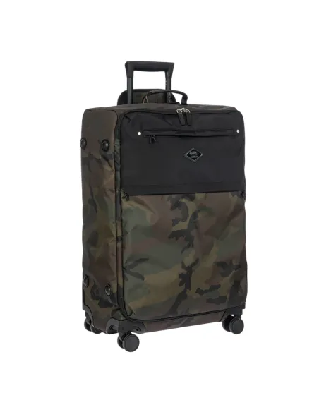 Bric's Replay medium trolley in lightweight recycled water resistant fabric, green-camou