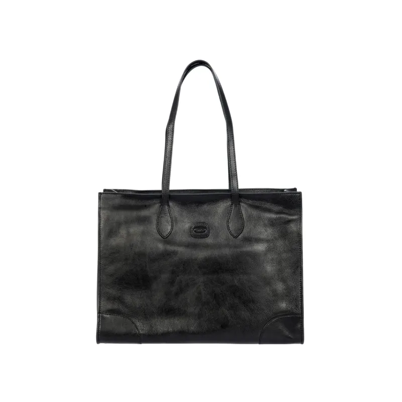 Bric's Volterra soft leather shopping bag with laptop and...