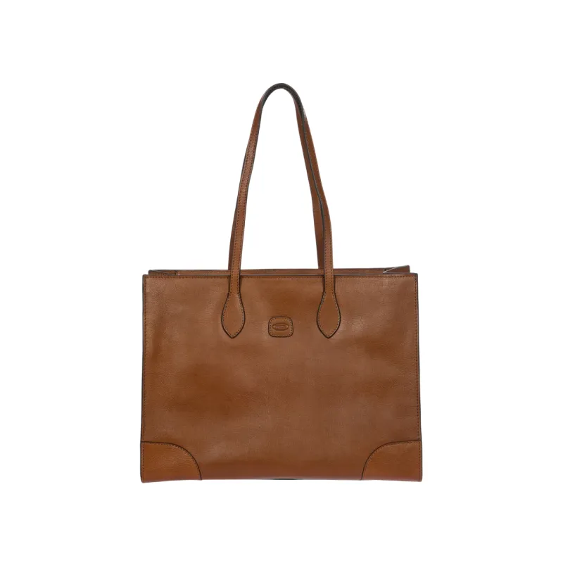 Bric's Volterra soft leather shopping bag with laptop and...