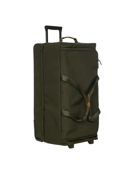 Bric's X-Collection two wheel duffel bag in lightweight recycled water resistant fabric, olive green
