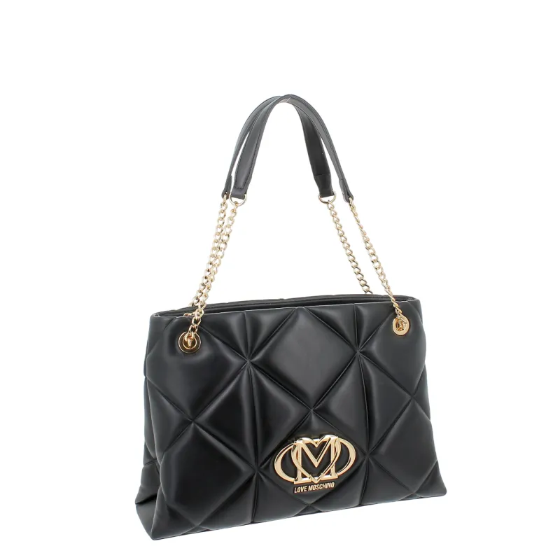 Love Moschino Shopper aus gesteppem Kunstleder, schwarz 2