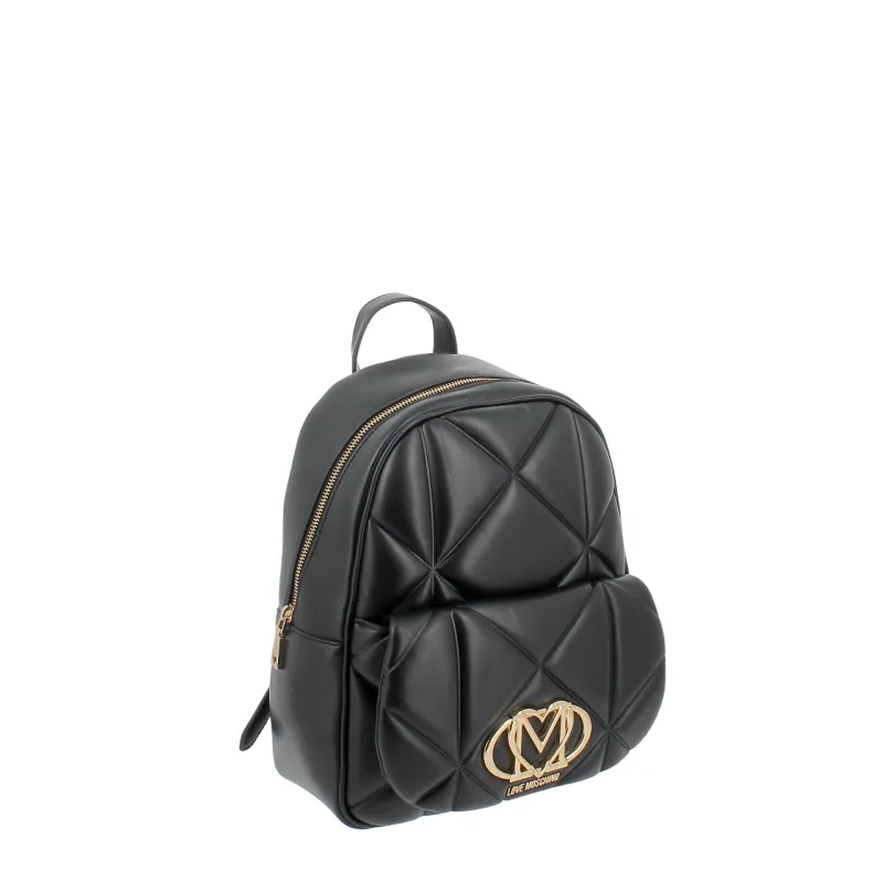 Zaino donna trapuntato Love Moschino, nero 2