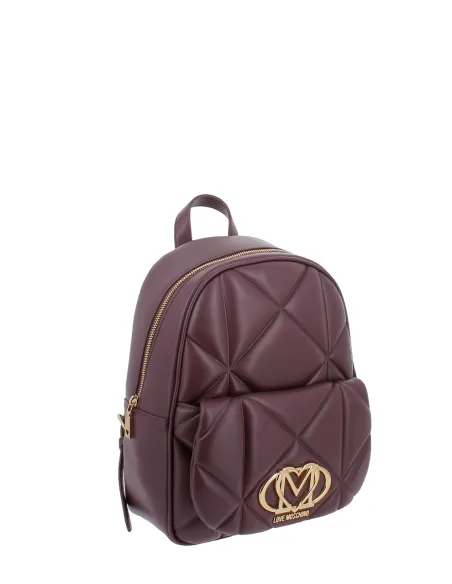 Zaino donna trapuntato Love Moschino, vino