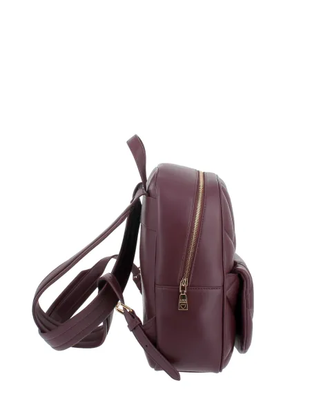 Love Moschino Damenrucksack aus gesteppem Kunstleder, wein