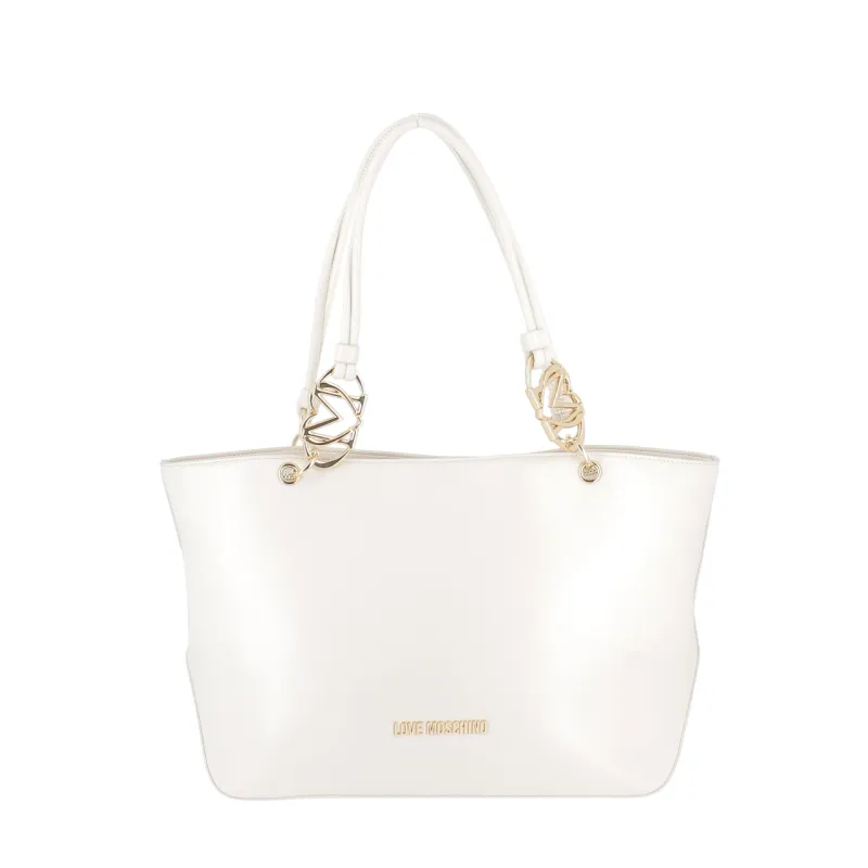 Love Moschino Damen Shopping Bag, Elfenbein