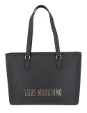 Love Moschino grosse Shopping Bag mit Reissverschluss, schwarz