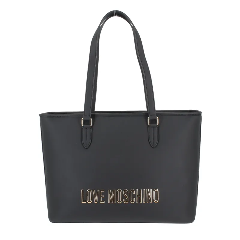 Love Moschino large shopping bag with zip closure, black