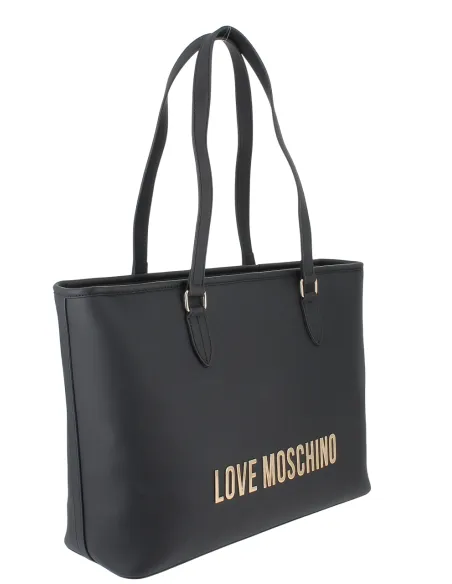 Love Moschino large shopping bag with zip closure, black