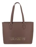 Borsa shopping grande Love Moschino, marrone scuro