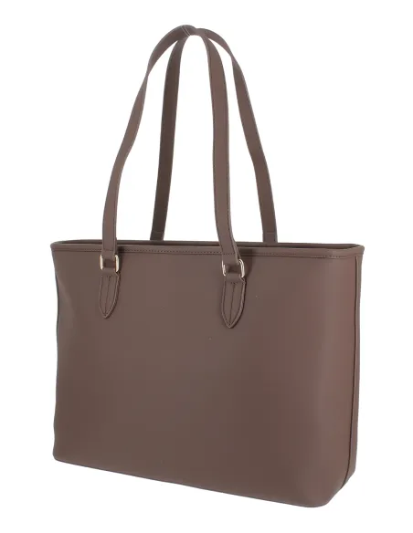 Borsa shopping grande Love Moschino, marrone scuro