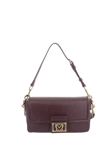 Love Moschino mittelgrosse Schultertasche mit Riemen, wein