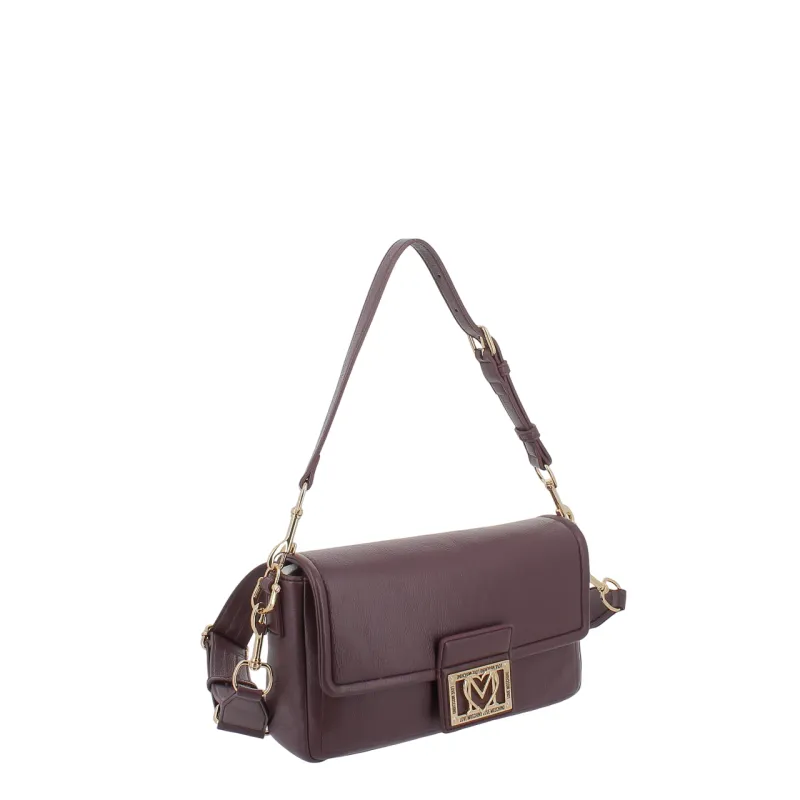 Love Moschino mittelgrosse Schultertasche mit Riemen, wein 2