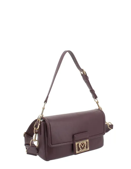 Love Moschino mittelgrosse Schultertasche mit Riemen, wein