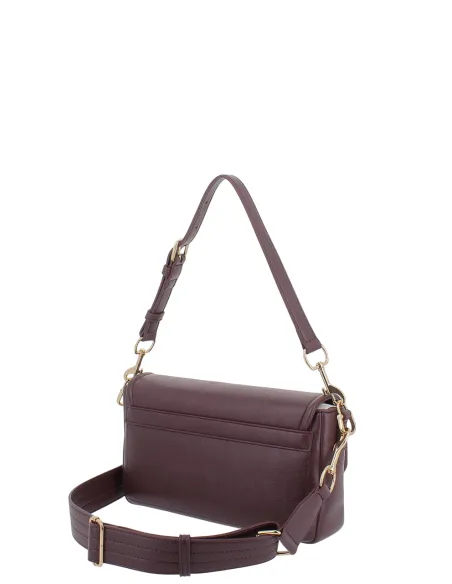 Love Moschino medium shoulder bag with adjustable strap, wine