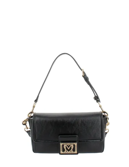 Love Moschino medium shoulder bag with adjustable strap, black