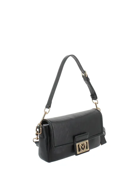 Borsa donna a spalla con pattina Love Moschino, nero