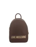 Love Moschino medium womens backpack with zip closure, dark brown