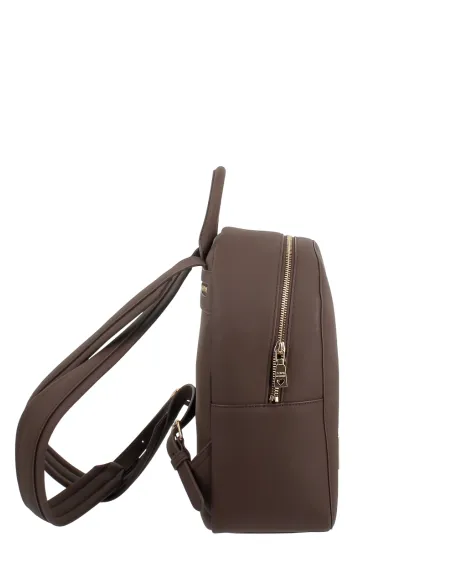 Love Moschino medium womens backpack with zip closure, dark brown