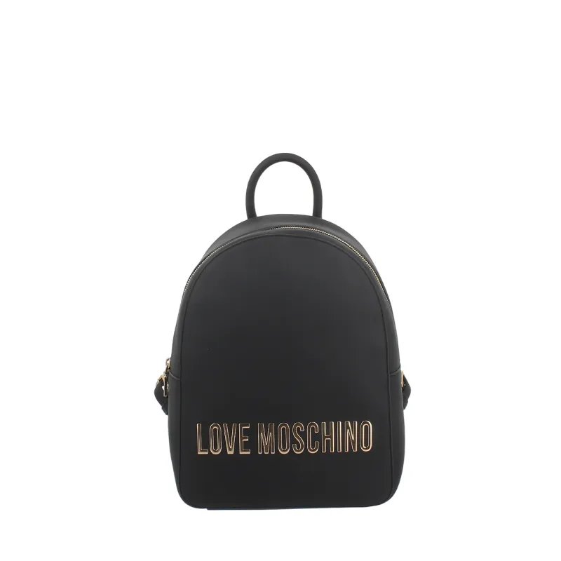 Love Moschino medium womens backpack with zip closure, black