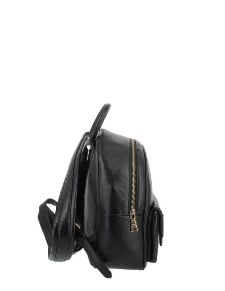 Love Moschino mittelgrosser Damenrucksack mit Fronttasche, schwarz