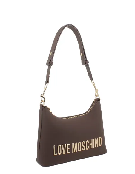 Love Moschino mittelkleine Damenhandtasche mit Riemen, dunkelbraun