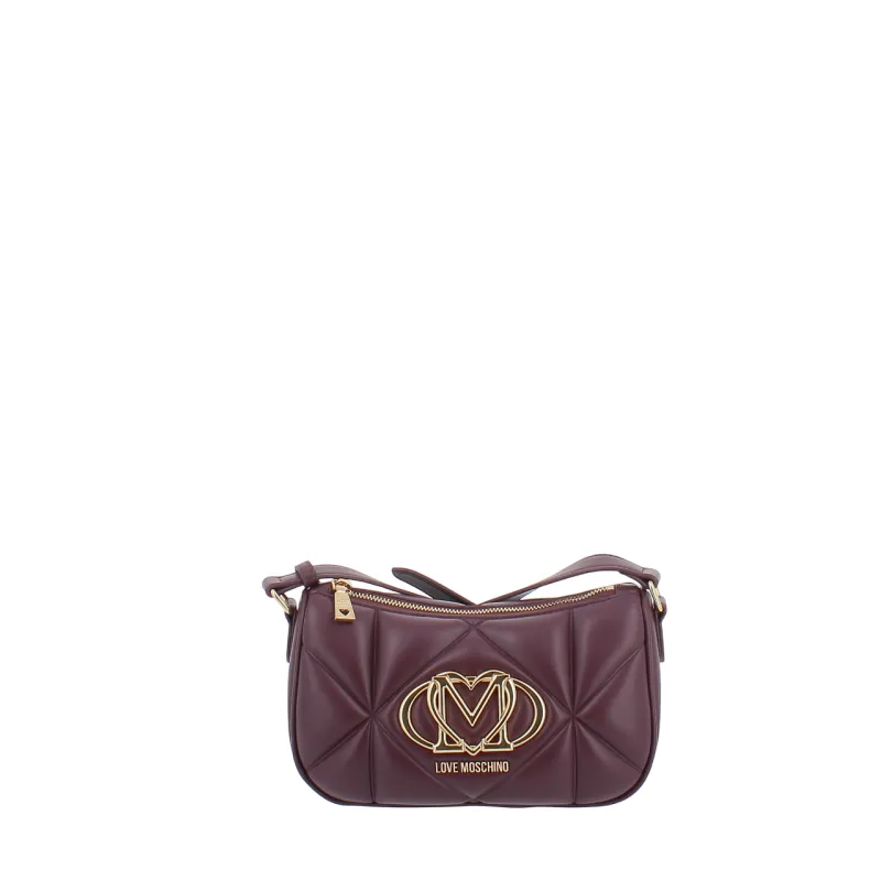 Borsa donna a tracolla trapuntata Love Moschino, vino