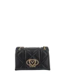 Love Moschino mittelgrosse gesteppte Tasche mit Kettenriemen, schwarz