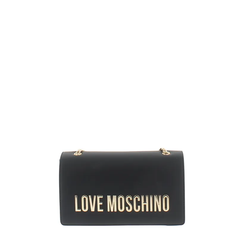 Love Moschino womens shoulder bag with chain straps, black