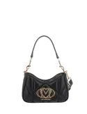 Love Moschino small quilted shoulder bag with strap, black