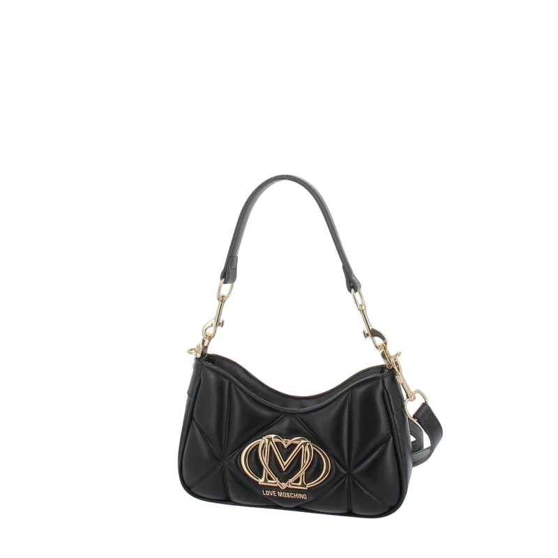 Borsa a spalla piccola trapuntata Love Moschino, nera 2