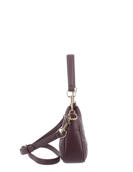 Borsa a spalla piccola trapuntata Love Moschino, vino