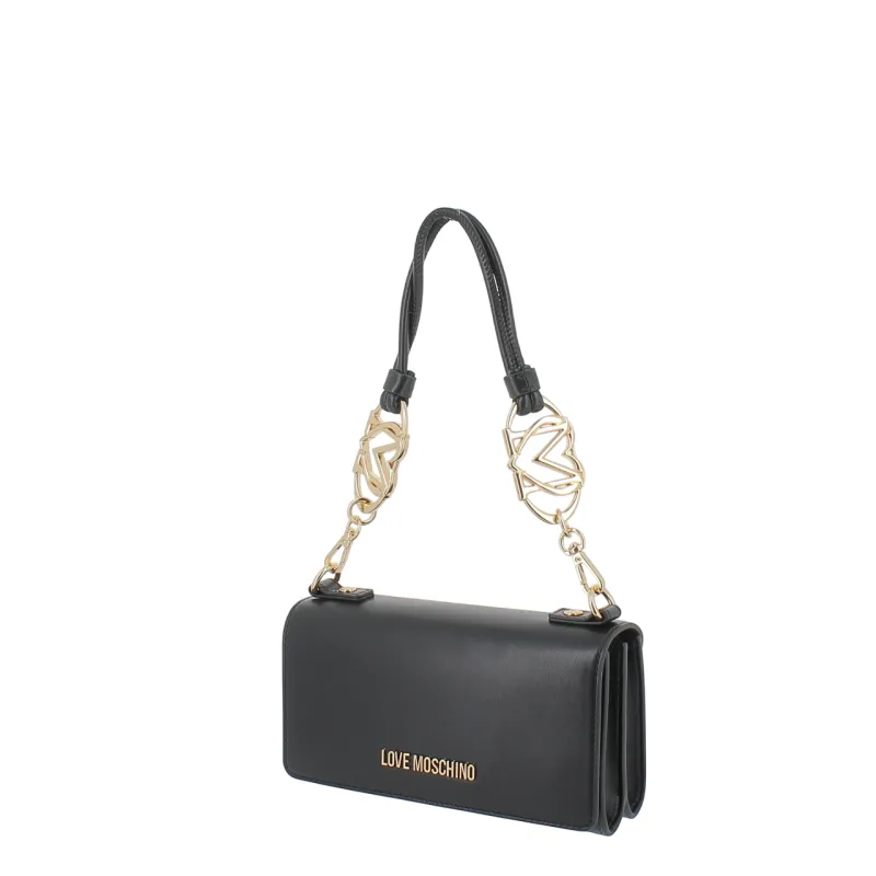 Borsa a spalla con due comparti Love Moschino, nera 2
