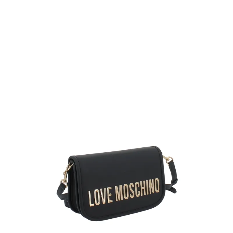 Love Moschino small crossbody bag with flap, black 2