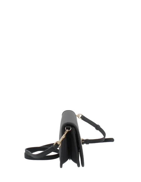 Love Moschino small crossbody bag with flap, black