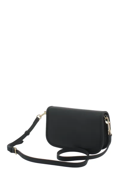 Love Moschino small crossbody bag with flap, black