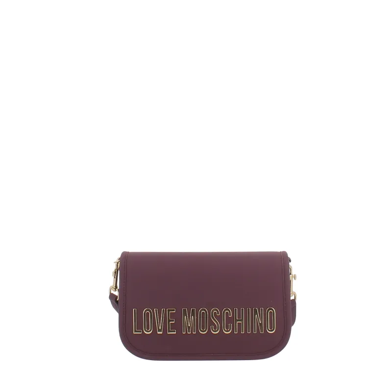 Borsa a tracolla con pattina Love Moschino, vino