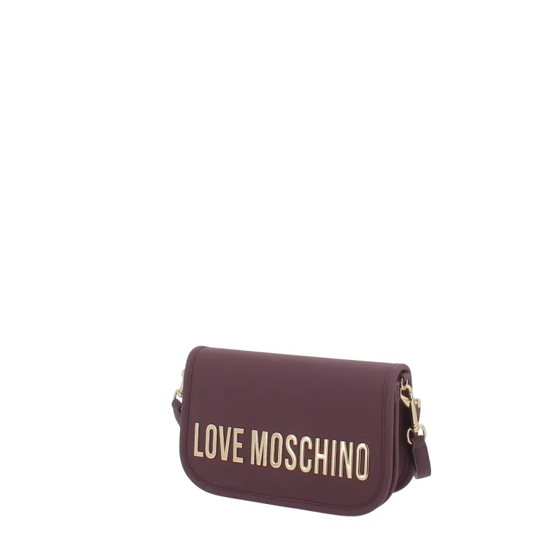 Love Moschino small crossbody bag with flap, wine 2