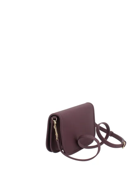 Love Moschino small crossbody bag with flap, wine