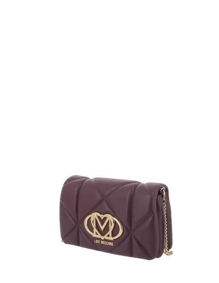 Pochette trapuntata con due comparti Love Moschino, vino