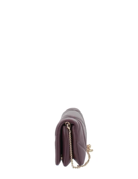Love Moschino quilted faux leather clutch bag, wine
