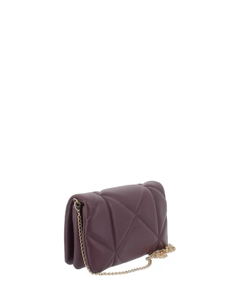 Love Moschino quilted faux leather clutch bag, wine