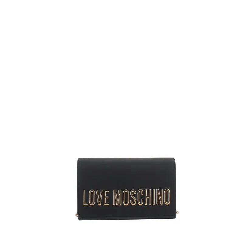 Love Moschino clutch bag with removable chain strap, black