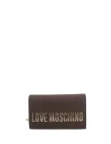 Love Moschino clutch bag with removable chain strap, dark brown