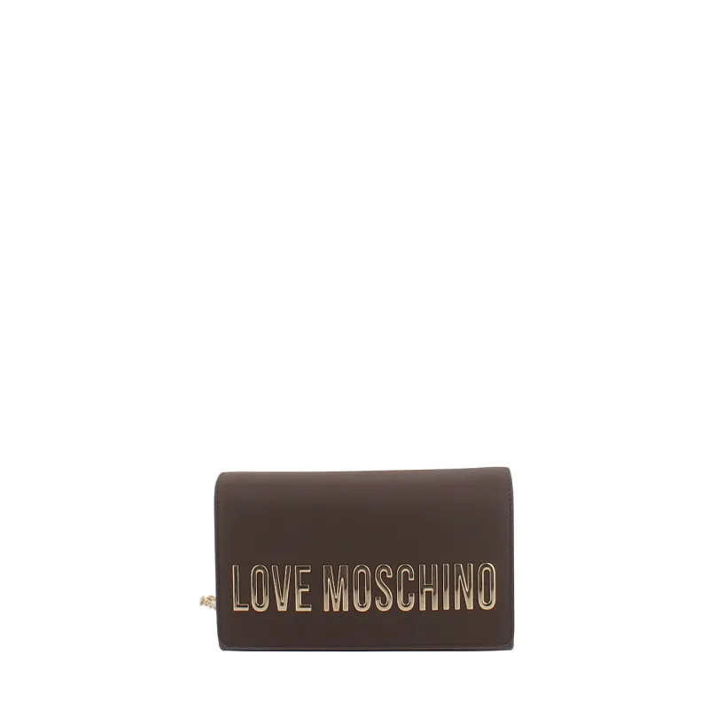 Pochette Love Moschino, marrone scuro