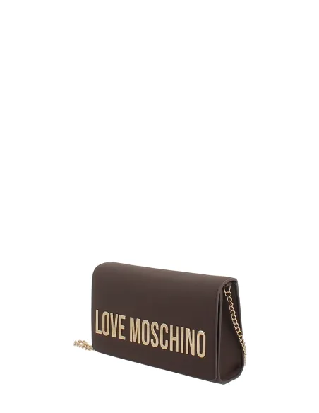 Pochette Love Moschino, marrone scuro