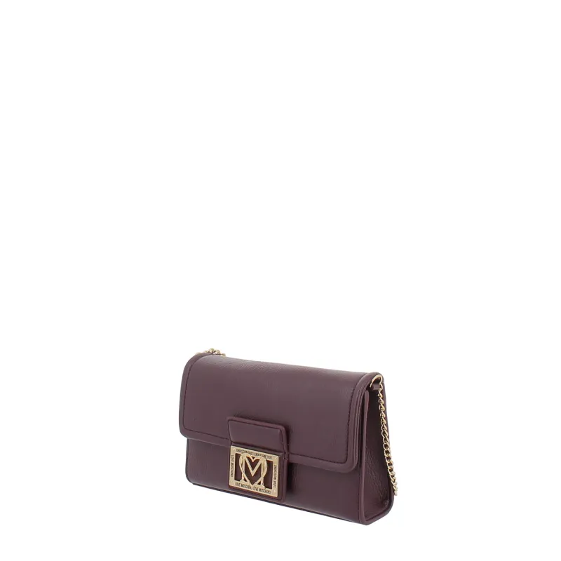 Love Moschino Damen Pochette mit abnehmbarer Kette, bordeaux 2