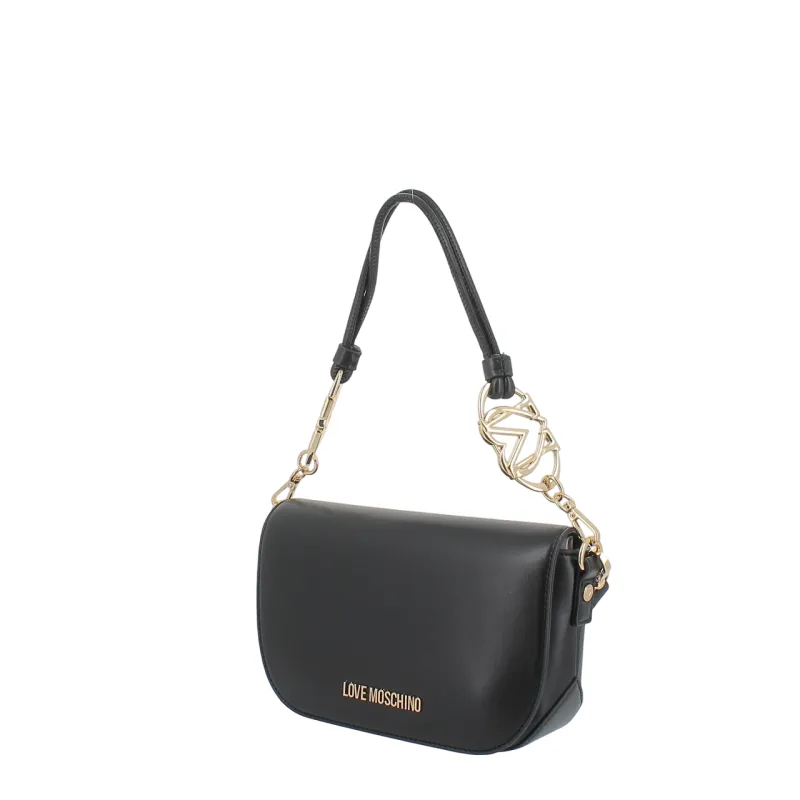 Love Moschino small shoulder bag with double strap, black 2